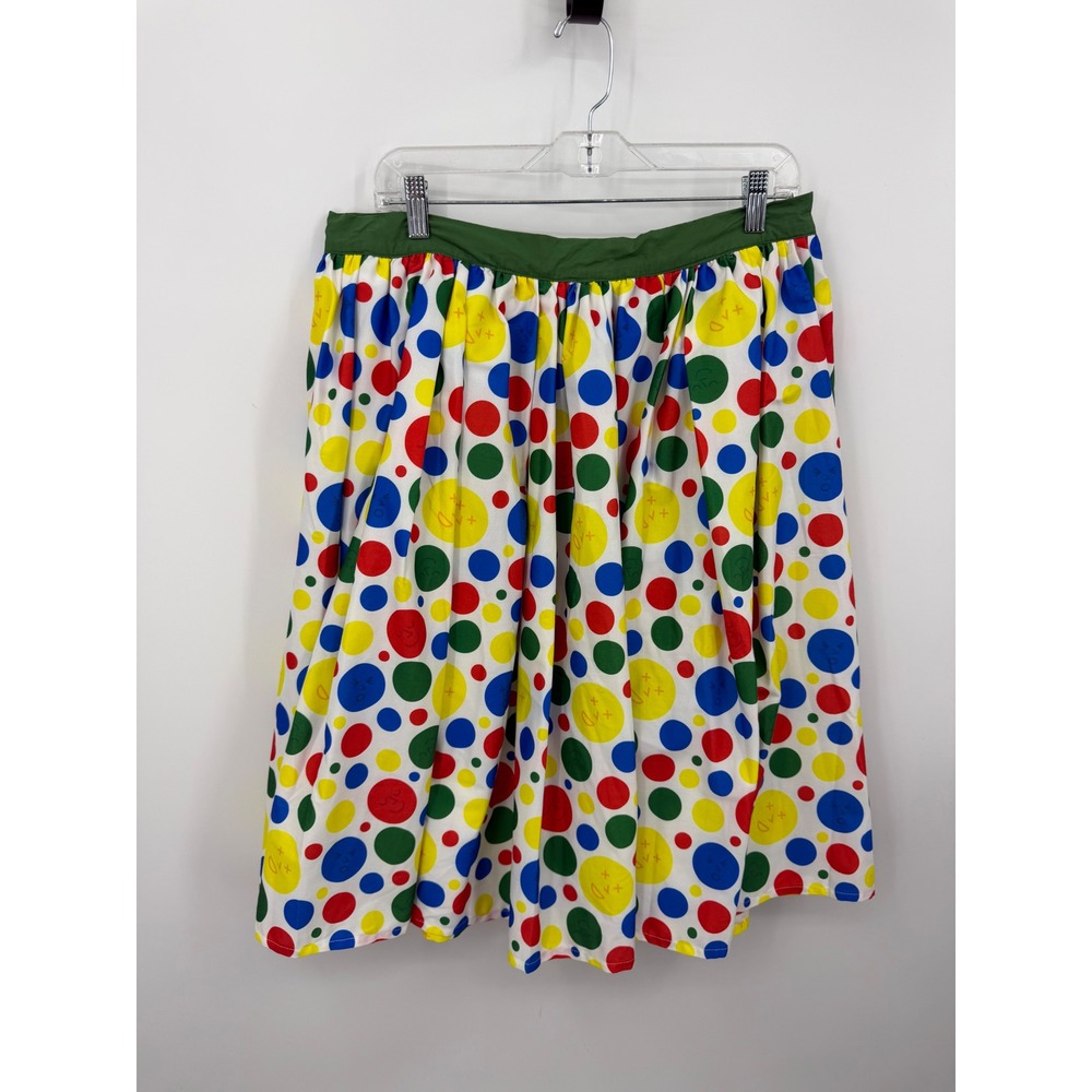 Unique Vintage Hasbro Twister Circle Skirt Womens XL/14 White Polka Dot Novelty